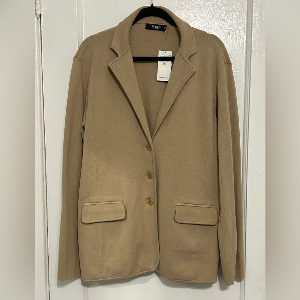 Lauren Ralph Lauren Sweater-Knit Blazer, XXL